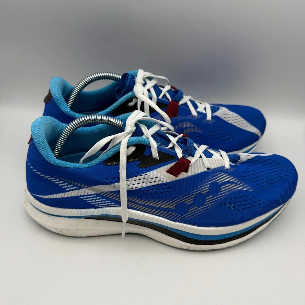 Saucony Endorphin Pro 2 Running Shoes Mens 10.5 Blue White Carbon Plate